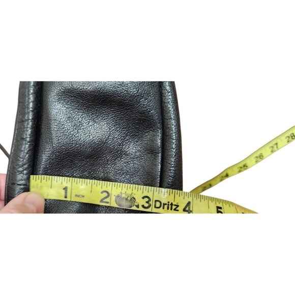 Fossil Peyton Double Flap Crossbody Small Black Leather Handbag - Picture 12 of 16